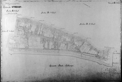 818096 Kadastrale kaart (minuutplan) van de gemeente Utrecht, Sectie C, tweede blad met de grenzen van het ...